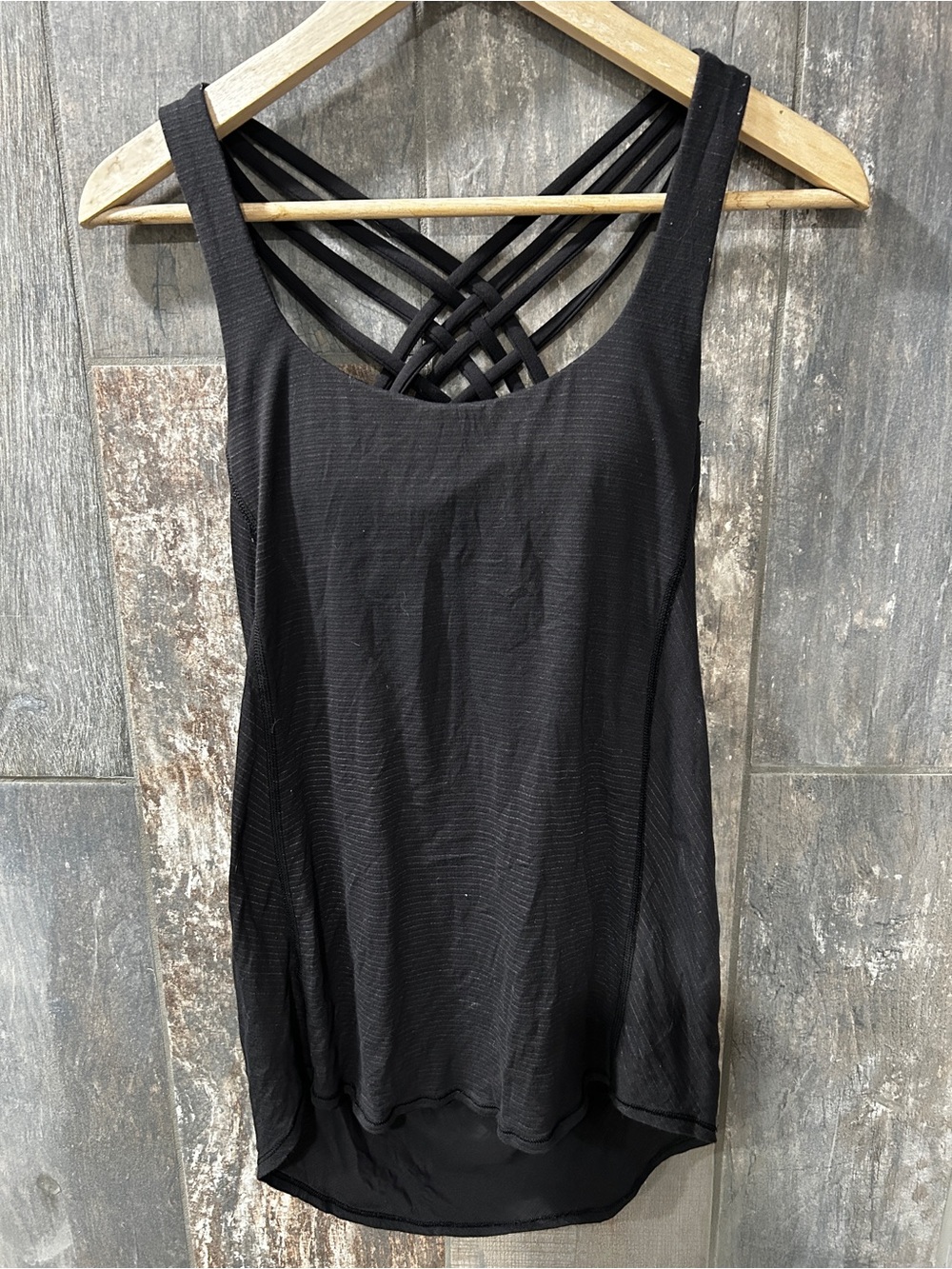 lululemon athletica Black Strappy Woven-Back Tank